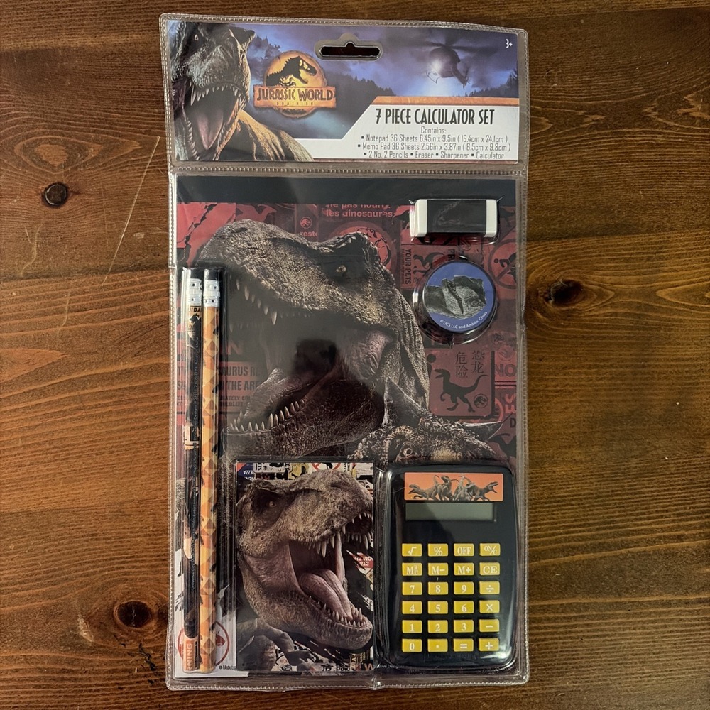 JURASSIC‎ WORLD DOMINION 7 Piece Calculator Set Brand New